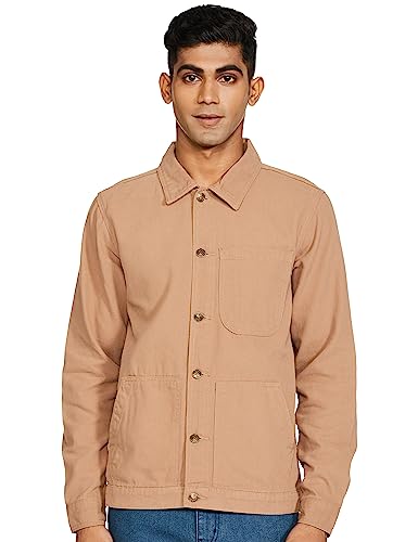 Image of The Indian Garage Co Men Slim Fit Solid Trucker Jacket