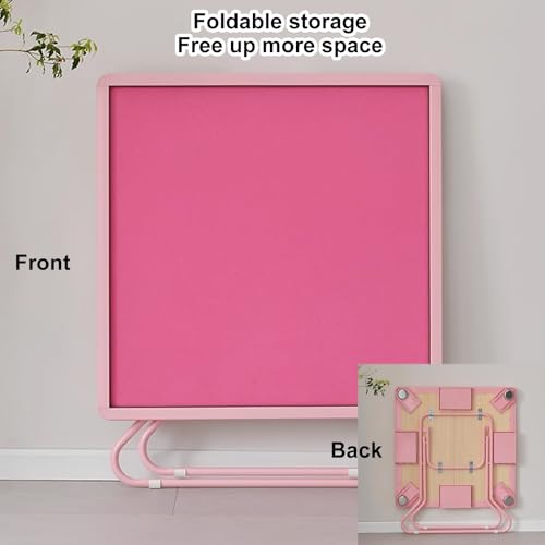 Mesa plegable de Mahjong 35" color rosa con portavasos y cajones miniatura 4