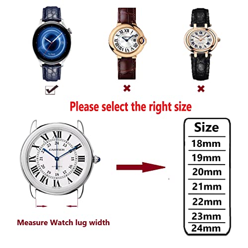 Moran Alligator Leather Watch Band Replacement Deployment Butterfly Buckle 18Mm 19Mm 20Mm 21Mm 22Mm 23Mm 24Mm Crocodile Watch Strap For Men And Women (Alligator Brown--Gold Buckle, 22Mm) #TOP4