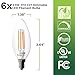Bioluz LED 92 CRI E12 LED Candelabra Bulbs 60 Watt (5.5W) Warm White 2700K Clear LED Filamament Candle Bulb Dimmable UL Listed Title 20 6-Pack
