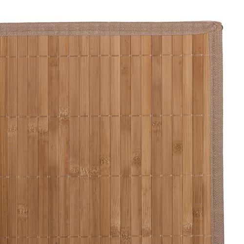 Relaxdays Tischset, 4er Set, Bambus, Stoffrand, rutschhemmend, 45x30 cm, Teller, Esstisch, eckiges Platzset, Natur