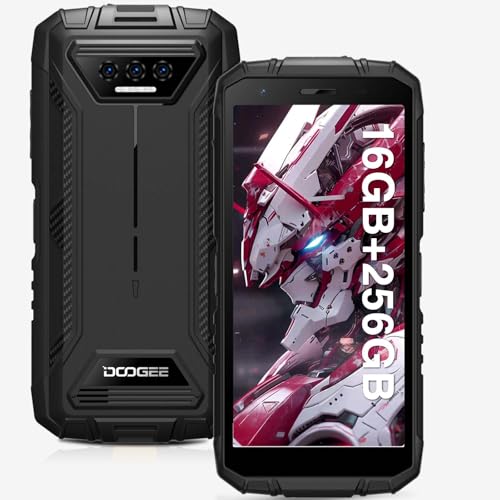 DOOGEE S41 Max(2024) Android 13 Rugged Smartphone - 16GB RAM+256GB ROM Mobile Phone, 6300mAh Battery, 5.5 HD+ Display, 13MP+8MP Camera, 4G LTE/Face Unlocked/IP68 Waterproof/NFC/OTG/GPS - Black