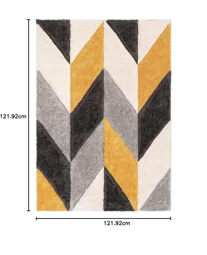 Image of Modern Quality Carpet /Trending Design Hand Woven Fluffy Rug /Mats for Bedroom /Dinning Hall /Living Room 2-inch Thick [Size 4x4 Feet Round]