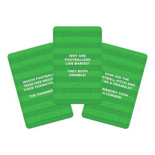 Gift Republic Footbal Dad Jokes - 100 Card Pack with Football Themed Jokes & Puns. Perfect Stocking Filler or Gag Gift for Men - Kids/Adults. Great for Xmas or Birthdays, Green - Image 7
