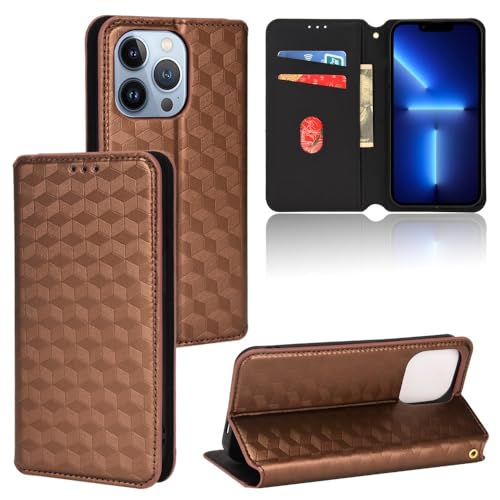 Étui portefeuille iPhone 15 Pro Max marron anti-choc et fonctionnel