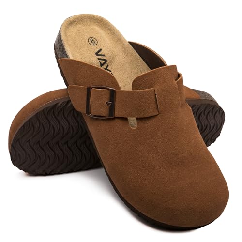 Image of Women Suede Clogs Casual Slip On Potato Mule Slippers
