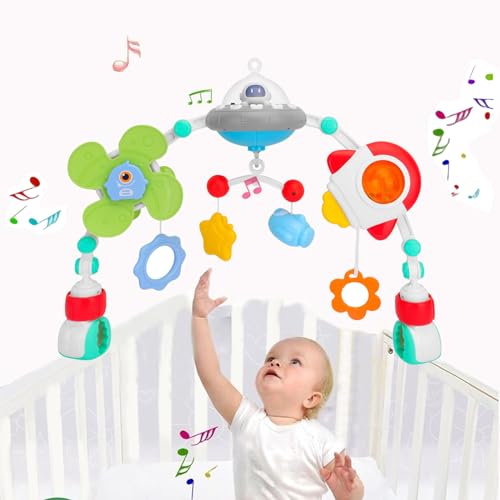 Image of Pau1Hami1ton Baby Stroller Arch Toys, Car Seat Toys,Bouncer Toy Bar/Mobile for Bassinet,Adjustable Baby Hanging Toys Fit for Crib Bed,Stroller.S-19(Spacecraft)