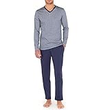 HOM Herren Pyjama Napoule - Blue Print - Größe XL