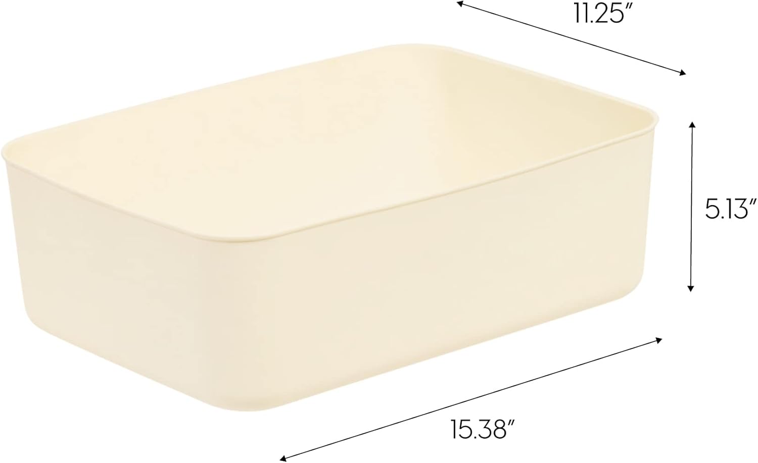 Medium Off-White Plastic Stackable Storage Bins with Lids