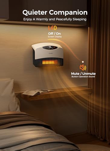 GiveBest Electric Wall Heater with WiFi and Remote Control, Floor or Wall Mounted Heater, Large Room Coverage, 3 Heating Modes, 1500W Fast Heating Space with Thermostat for Indoor Room Use