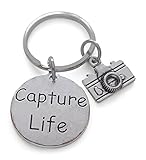 Capture Life Disc Charm with Camera Charm Keychain Encouragement Gift