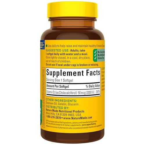 Nature Made Vitamin D3 2000 IU (50 mcg), 90 Vitamin D Softgels - image 7