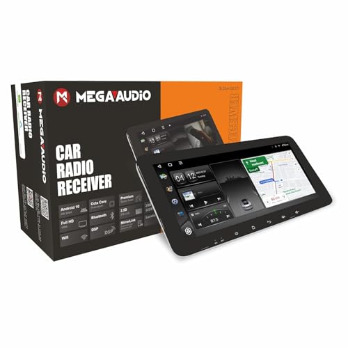 Image of MEGAAUDIO 10.33 inch Android 14 Quad Core Processor Car Music System | Floating IPS Touchscreen | 4GB RAM 64GB ROM | Wireless CarPlay & Android Auto | 4G SIM | 360 Camera Support | WiFi Bluetooth Stereo