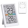 Thermometre Interieur Exterieur, Moniteur De Température Et D’Humidité Intérieures Avec Grand Écran LCD, Enregistrements Max/Min, Indicateur Confort, Commutateur °C/°F, Fixation Murale & Support