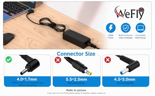 Image of 65W Charger Fit for Lenovo Laptop ideapad 1 3 5, Slim 3 5 7, S340 S145 330 320 310, Flex 5 4 14 15, V14 V15 V17, Compatible with Lenovo Computer 65W Round Tip AC Adapter