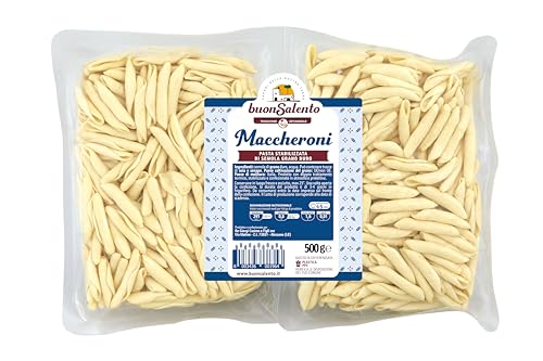 Buon Salento Maccheroni – Pasta Fresca Artigianale di Semola di Grano Duro – 500g – Pasta Tipica Pugliese Stabilizzata – Made in Italy