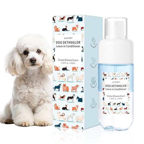 GJYC PET Spray desenredante para perros, desodorizante y desodorante, fragancia de brisa marina, fórmula profesional de cuidado con aceite de jojoba para un cuidado fácil y sin enredos, 100 ml
