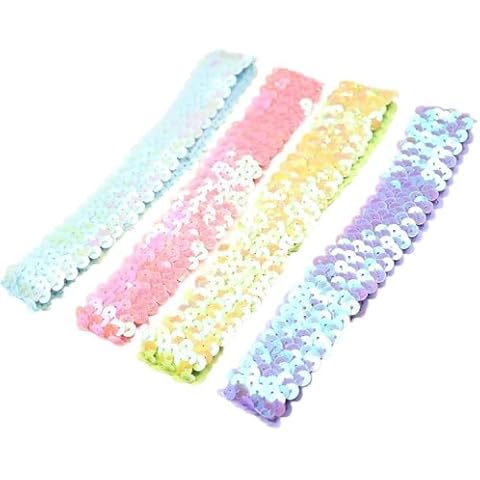 4 PCS Elastic Sequin Headbands for Women Cover