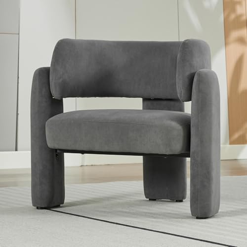 Peiaw Sillón,Sillones para el salón,Butacas pequeñas,Sillón Gris Moderno,Silla Acolchada con Respaldo,Silla Lectura 78 x 52 x 74 cm,Diseño ergonómico,Apto para salón,Sala de Lectura,Sala d'attesa