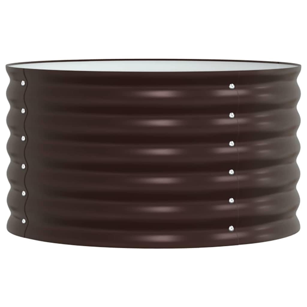 vidaXL Raised Bed Brown 80 x 80 x 44 cm Steel, Garden and Terrace, Minimalist Steel Planter, Durable Outdoor Gardening, Contemporary Raised Flower Bed, Plant Container