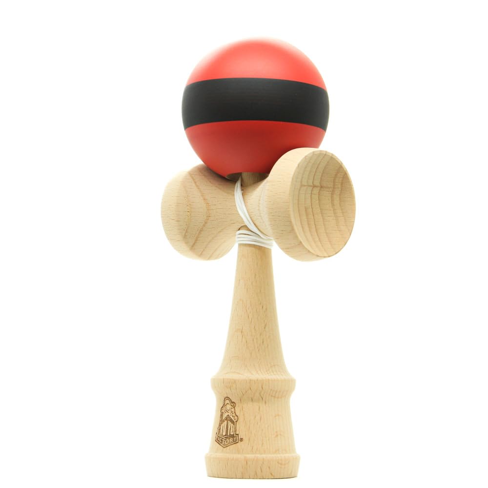 YOYO FACTORYKendama – Original Wooden Kendama Toy Made Locally in EU | Classic Skill & Balance Game for Kids & Adults - Red/Black
