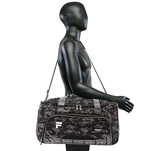 Fila Source Sm Travel Gym Sport Duffel Bag, Black Digi Camo, One Size