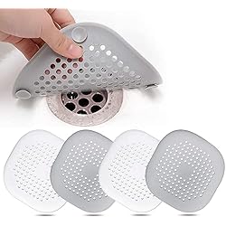 Cubierta Para Fregadero 4 Piezas Silicona Protector de Drenaje, Tapa de Drenaje de con Ventosas Fuertes, Cubierta del DREN de Bañera Colador, Filtro para Fregadero para Cocina Baño