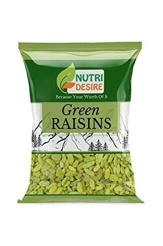 Nutri Desire Afghani Green Kishmish 500 gms | Green Raisins