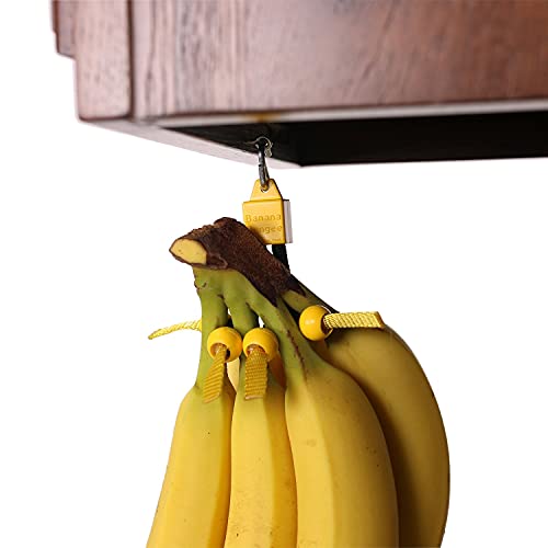 Banana Bungee Original Hanger-Under Cabinet Banana Hook & Holder-Made in USA-Yellow-Screw Anchor