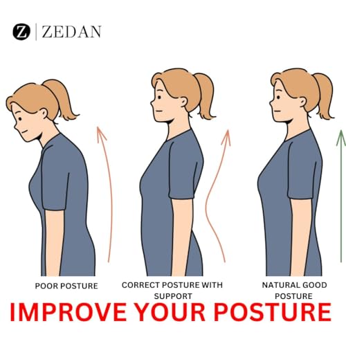 Image of ZEDAN Neoprene Posture Corrector Belt for Men & Women | Adjustable Shoulder & Back Support Brace | Comfortable Clavicle Strap | Universal Back Straight Support | Lightweight Posture for Work & Home