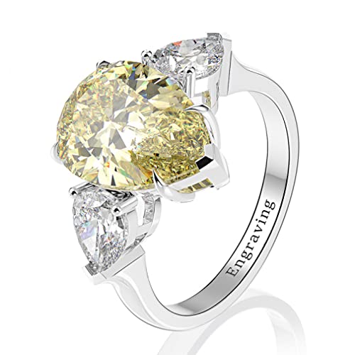 Bague de fiançailles en argent 925 poire zircon, cadeau idéal de mariage
