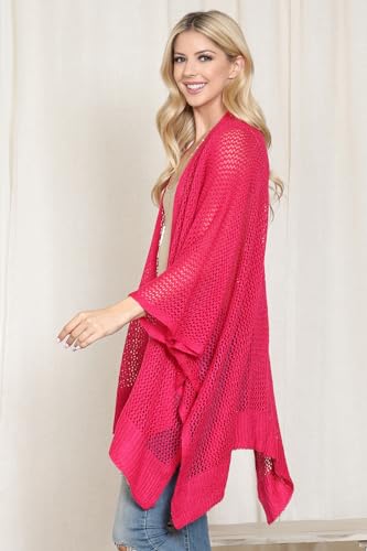 Image of RIAH FASHION Bohemian Sequin Glitter Shawl Wrap Poncho - Kimono Cardigan, Sparkly Metallic Mesh Scarf, Open Knit Crochet