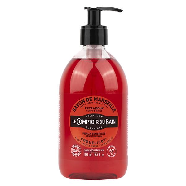 Le Comptoir du Bain Extra Gentle Poppy Marseille Soap 500ml