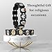 Catholica Shop Religious Catholic Bracelets with Assorted Colorful Images of Saints, Mary, and Jesus for Men and Women. Handcrafted in Brazil - Small Panel