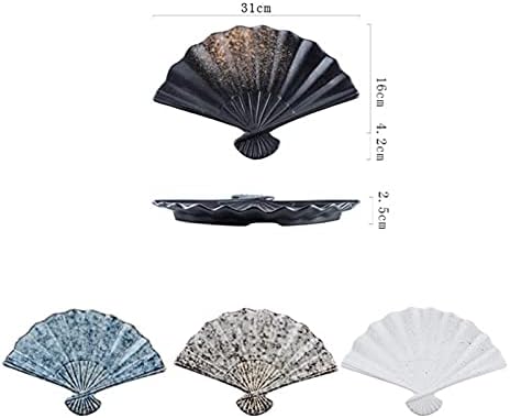 3UOOWWFA 寿司扇型プレート 和風 陶器 創作食器セット ホーム ホテル アフタヌーンティー スナックセット 6点セット A