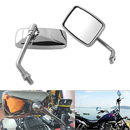 10 mm motorfiets zijspiegels M10 chroom motorfiets achteruitkijkspiegel compatibel met Shadow VTX Boulevard Vulcan Intruder Scooter