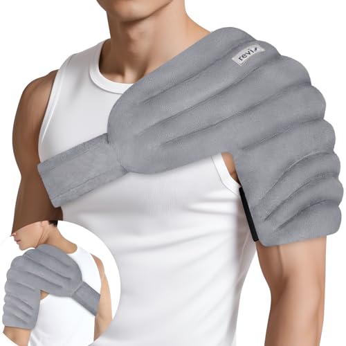 REVIX Shoulder Heating Pad Microwavable for Rotator Cuff Discomfort Relief, Moist Heating Pads...