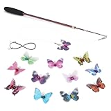 SONGWAY Lot de 13 jouets interactifs pour chat avec tiges rétractables et 12 papillons de rechange avec clochettes