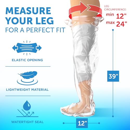 image for Mighty-X 100% Waterproof Cast Covers for Shower Leg - 【Tight Seal】