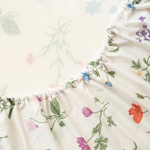 Image of SDIII 2 Pack Floral Crib Sheets for Baby Girl 52x28 Stretchy Microfiber Jersey Knit Crib Sheets Floral for Standard Crib and Toddler Mattress