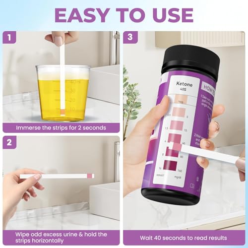 BACNUNN Ketone Test Strips - Upgraded 200 Keto Strips Urine Test for Ketogenic & Low-Carb Diets with Urine Cup - Ketosis Home Urinalysis Keto Sticks - Image 5