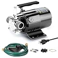 TRUPOW Water Transfer Pump, 115V 330GPH Self-Priming Utility Pump, 1/10 HP Portable Electric Water Pump with Water Hose Kit, To Remove Water from Hot Tub, Garden, Rain Barrel, Pool, Aquariums, etc