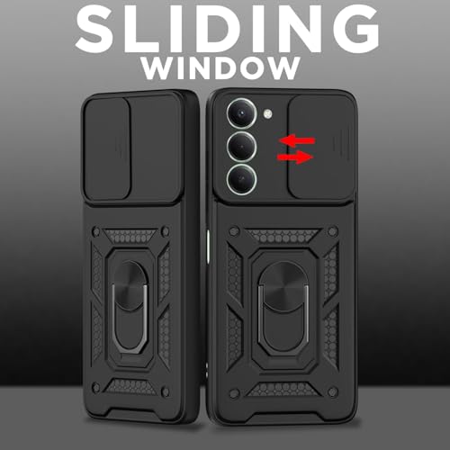 Image of AIBEX Back Cover for Redmi 15 5G | D10 Tough Armor Case | Sliding Camera Shield | 360 Protection | Kickstand Ring Holder | Military-Grade Bumper Case