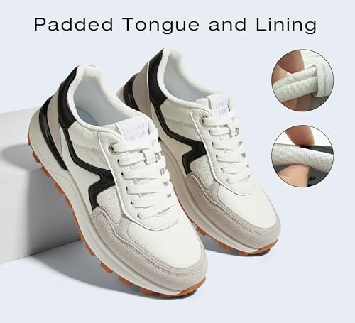 Image of LUCKY STEP Women's Retro Fashion Casual Sneakers | Platform Classic Trendy Trainning Anti-Slip Tennis Travel Walking Shoes