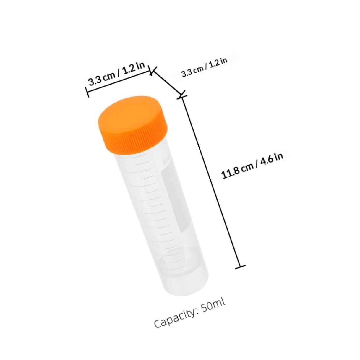10 Stück 50 Ml Labor Zentrifugenröhrchen aus Polypropylen mit Schraubverschluss Auslaufsicher für Probenvorbereitung und Lagerung