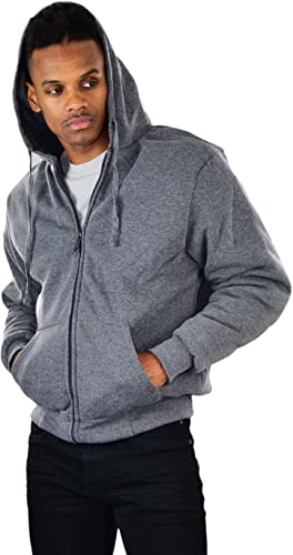 Image of ToBeInStyle Men's Polar Fleece Long Sleeve Zip Up Kangaroo Pocket Cold Weather Hoodie Jacket