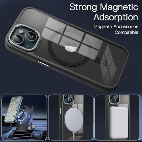 Image of KARWAN Shockproof Back Case Cover Compatible with iPhone 14 Pro, Heavy Duty Case with 360 Degree Camera Protection, Dual Layer Rugged Bumper Protection Cover with Matte Finish (Black)