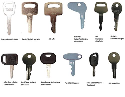 ABC_zok 36 Heavy Equipment Construction Blank Set Custom Cut to fit Equipments Fits Caterpillar, Case, JD, Komatsu, Kubota, Yanmar, Daewoo, Hyster, Takeuchi, Ford, New Holland and More, Ignition Key