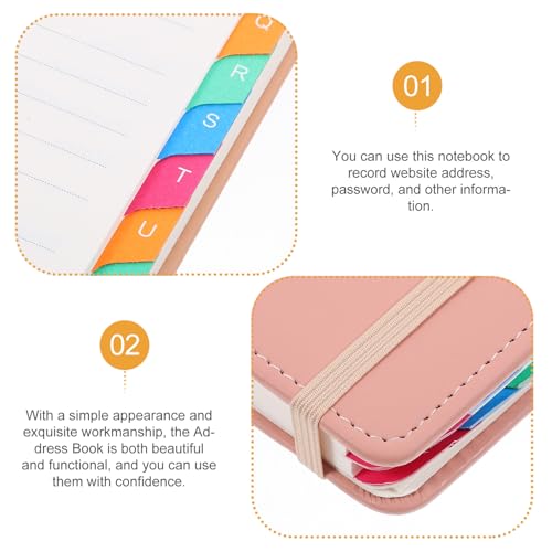 Carnet adresses avec onglets PU organiseur compact de poche pour mots de passe - 3