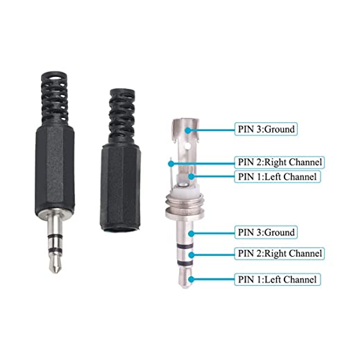 Pack de 5 Conectores Jack 3.5mm Macho TRS para Reparación miniatura 2